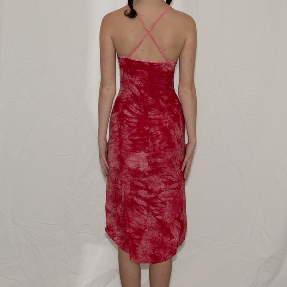 Y2k sparkly bodycon dress cowl top pink and orange size small rampage - Picture 7 of 8